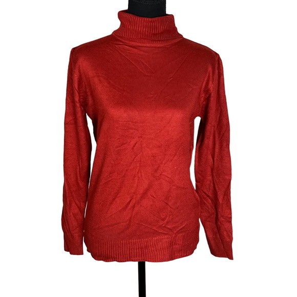 DYNAMITE WOMEN'S RED RIBBED MOCK NECK SWEATER SIZE S NWOT - Picture 1 of 6
